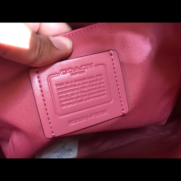 Coach signature coated brown pvc pink leather tote - Picture 5 of 8